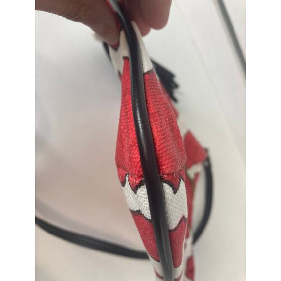 BRIGHTON SMALL RED, WHITE DOVE WITH HOLLY CROSSBODY BAG - Picture 6 of 12